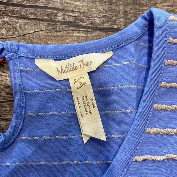 Matilda Jane - Exploration Dress Women’s Size S - Blue Striped A Line Scoop Neck - Picture 8 of 11